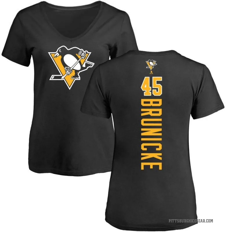 Harrison Brunicke Women's Black Pittsburgh Penguins Backer T-Shirt -