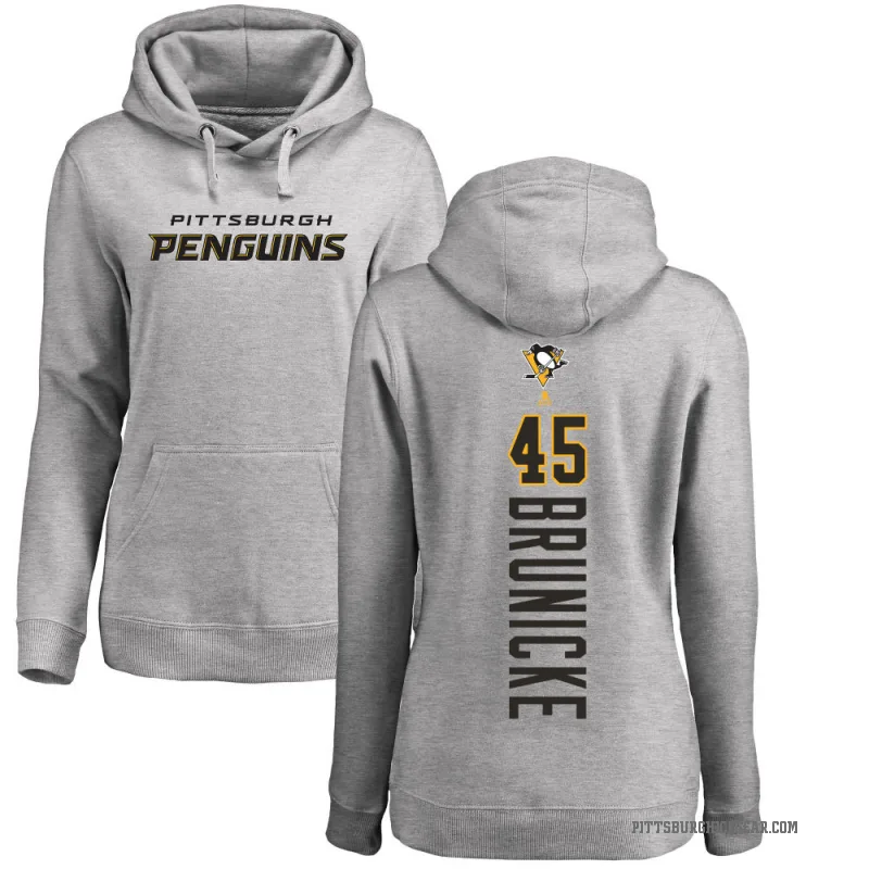Harrison Brunicke Women's Pittsburgh Penguins Branded Ash Backer Pullover Hoodie