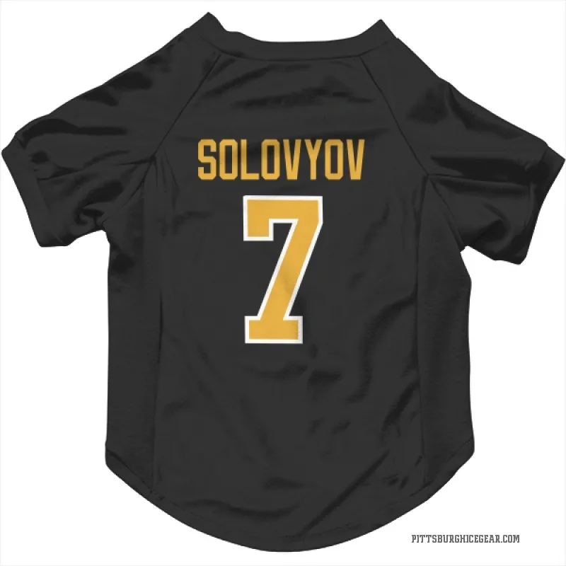 Ilya Solovyov  Black Pittsburgh Penguins  Cat & Dog Pet Jersey