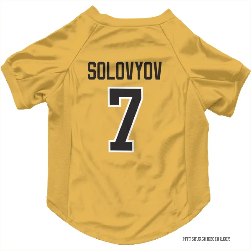Ilya Solovyov  Gold Pittsburgh Penguins  Cat & Dog Pet Jersey