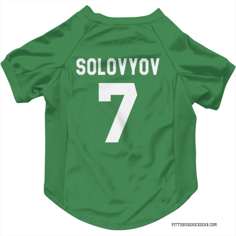 Ilya Solovyov  Green Pittsburgh Penguins  Cat & Dog Pet Jersey