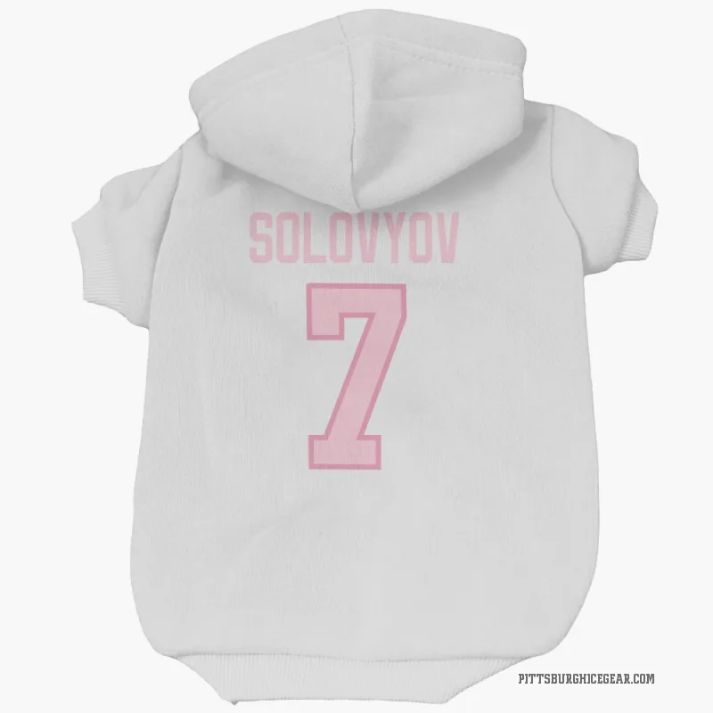 Ilya Solovyov  White Pink Pittsburgh Penguins  Cat & Dog Pet Hoodie