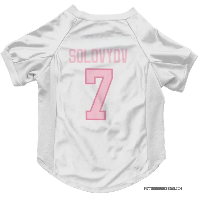 Ilya Solovyov  White Pink Pittsburgh Penguins  Cat & Dog Pet Jersey