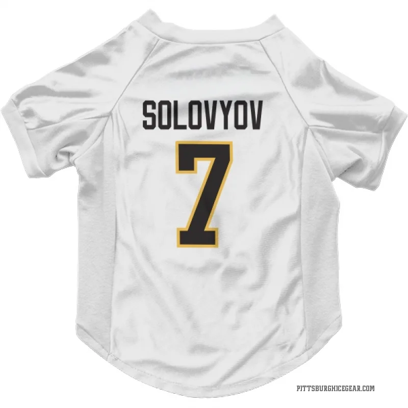 Ilya Solovyov  White Pittsburgh Penguins  Cat & Dog Pet Jersey