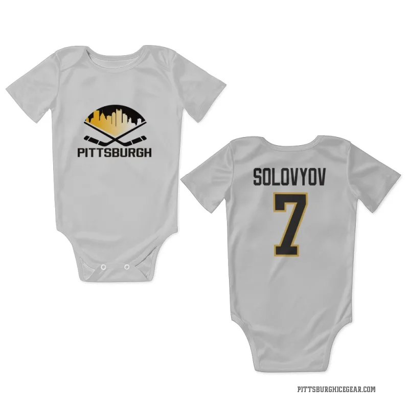 Ilya Solovyov  White Pittsburgh Penguins  Newborn & Infant Bodysuit