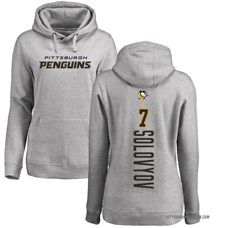Ilya Solovyov Women's Pittsburgh Penguins Branded Ash Backer Pullover Hoodie