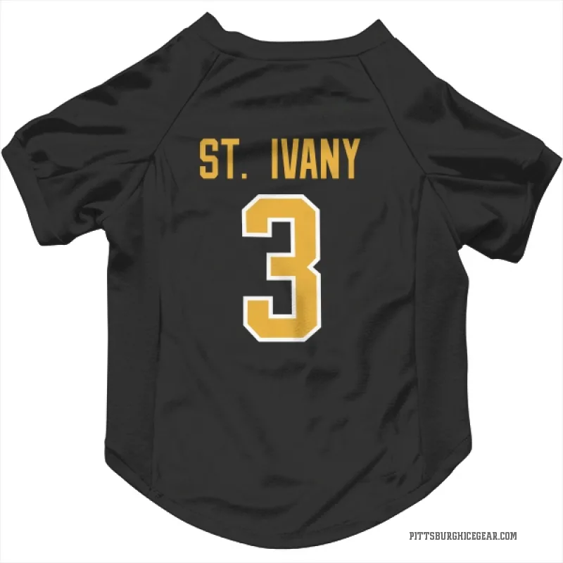 Jack St. Ivany  Black Pittsburgh Penguins  Cat & Dog Pet Jersey