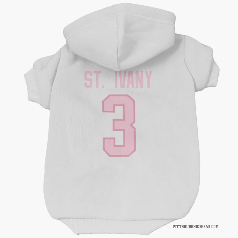 Jack St. Ivany  White Pink Pittsburgh Penguins  Cat & Dog Pet Hoodie