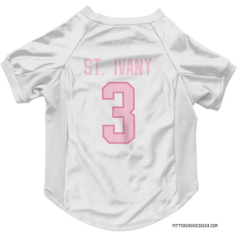 Jack St. Ivany  White Pink Pittsburgh Penguins  Cat & Dog Pet Jersey