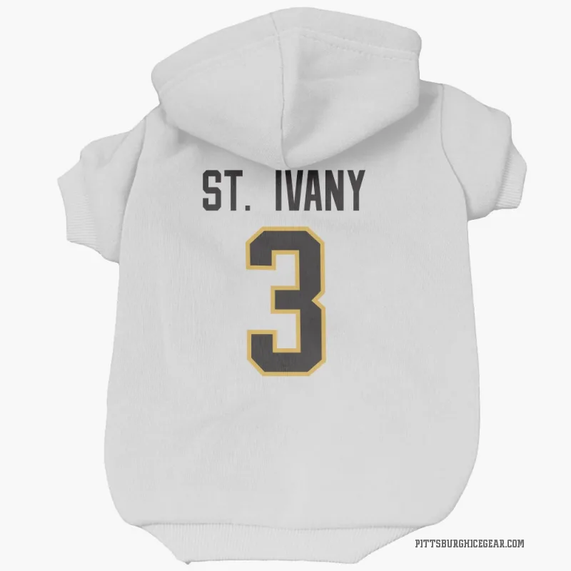 Jack St. Ivany  White Pittsburgh Penguins  Cat & Dog Pet Hoodie