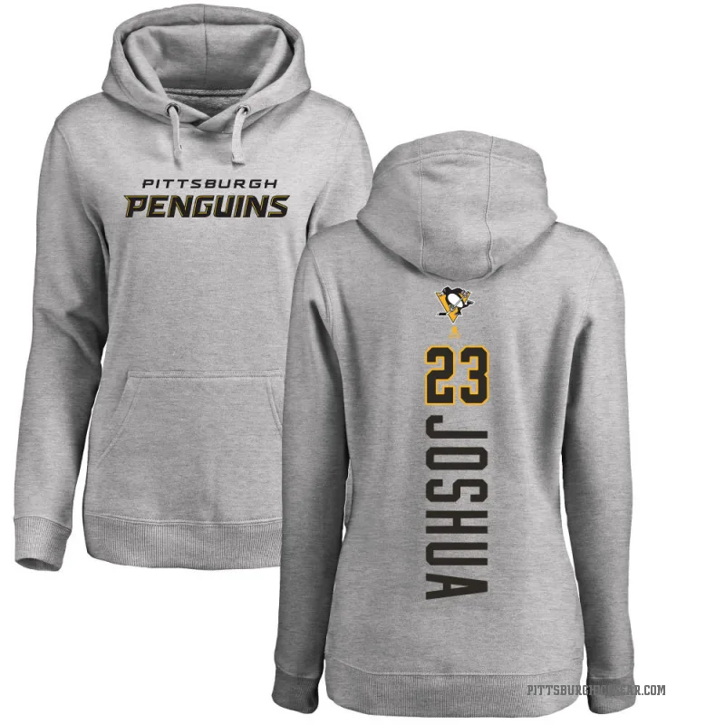 Jagger Joshua Women's Pittsburgh Penguins Branded Ash Backer Pullover Hoodie