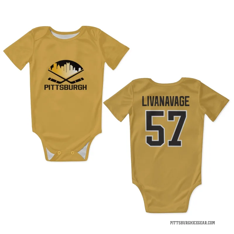 Jake Livanavage  Gold Pittsburgh Penguins  Newborn & Infant Bodysuit