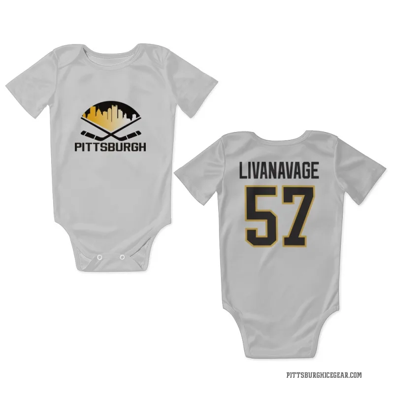 Jake Livanavage  White Pittsburgh Penguins  Newborn & Infant Bodysuit