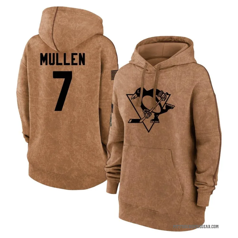 Joe Mullen Women's Brown Pittsburgh Penguins 2023 Salute to Service Pullover Hoodie