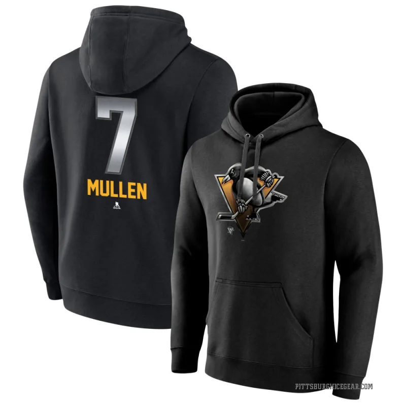 Joe Mullen Youth Black Pittsburgh Penguins Branded Midnight Mascot Logo Pullover Hoodie