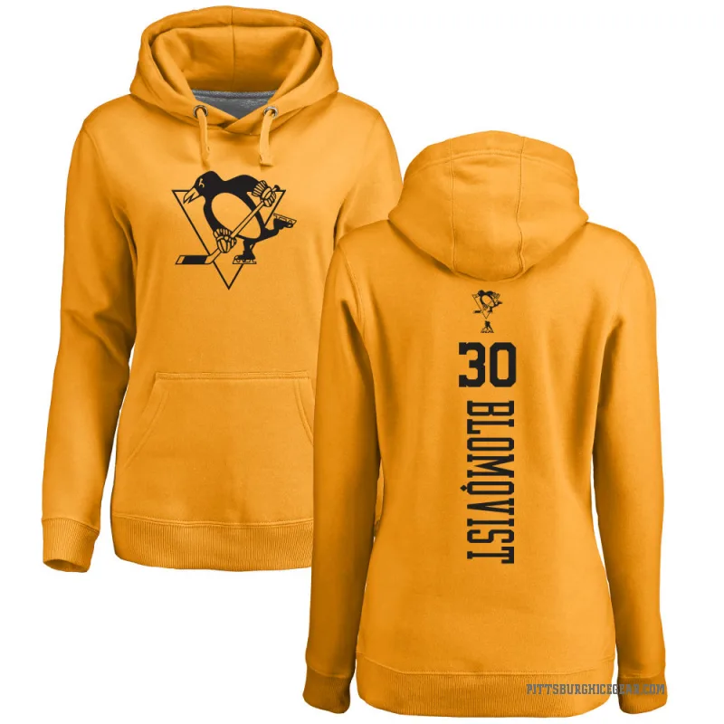 Joel Blomqvist Women's Gold Pittsburgh Penguins Branded One Color Backer Pullover Hoodie