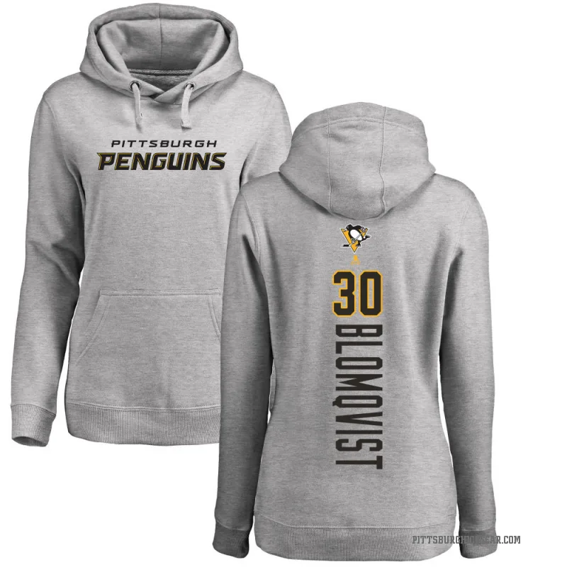 Joel Blomqvist Women's Pittsburgh Penguins Branded Ash Backer Pullover Hoodie