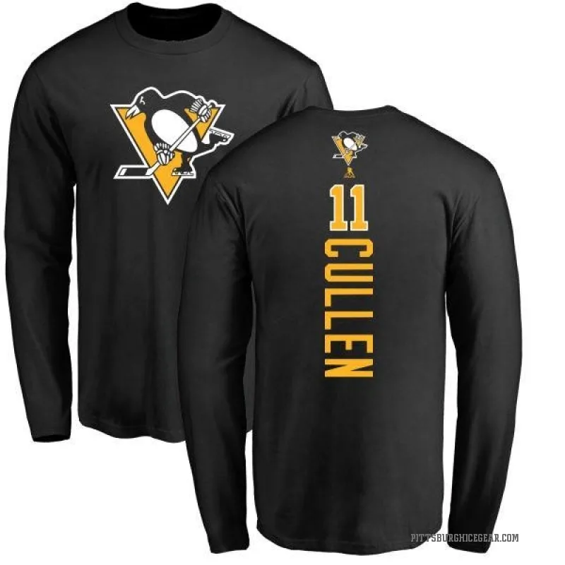John Cullen Men's Black Pittsburgh Penguins Backer Long Sleeve T-Shirt -