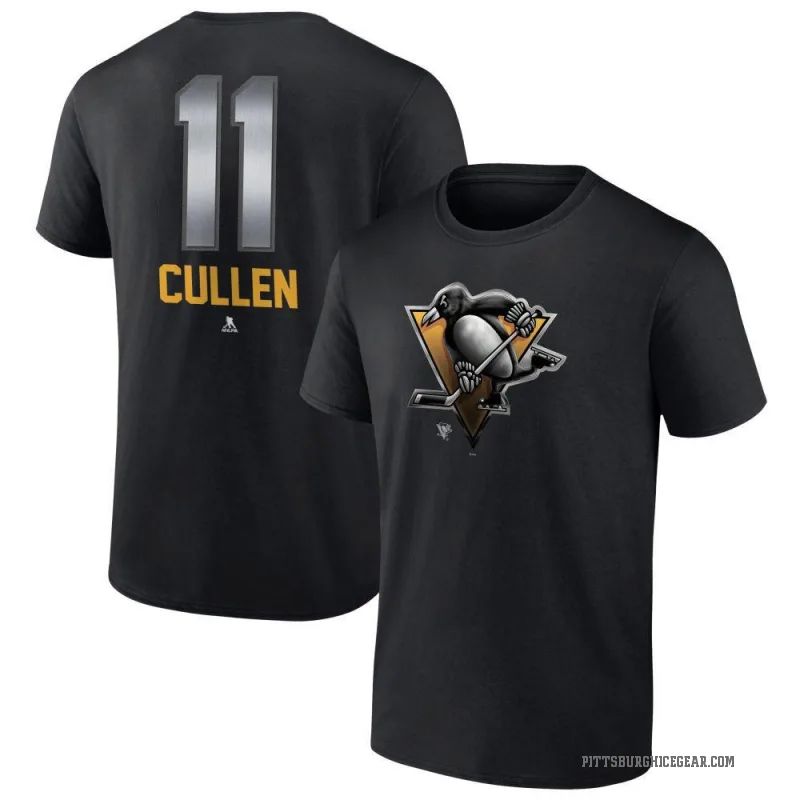 John Cullen Men's Black Pittsburgh Penguins Midnight Mascot Logo T-Shirt