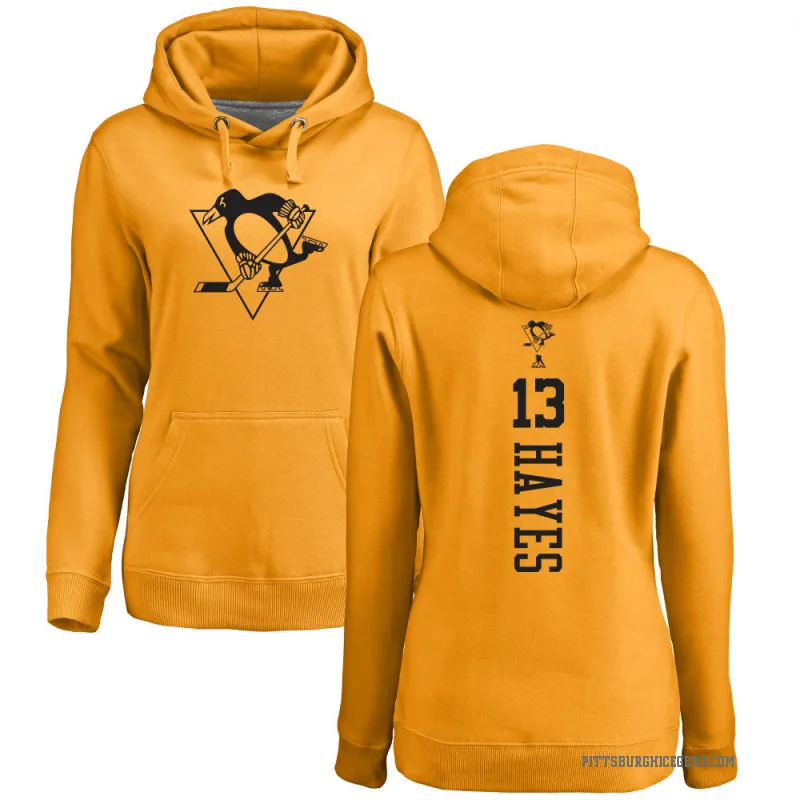 Kevin Hayes Women's Gold Pittsburgh Penguins Branded One Color Backer Pullover Hoodie