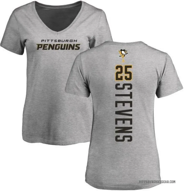 Kevin Stevens Women's Ash Pittsburgh Penguins Backer T-Shirt -