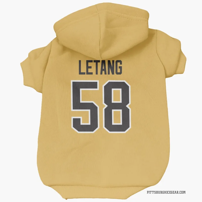 Kris Letang  Gold Pittsburgh Penguins  Cat & Dog Pet Hoodie