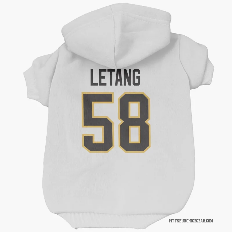 Kris Letang  White Pittsburgh Penguins  Cat & Dog Pet Hoodie