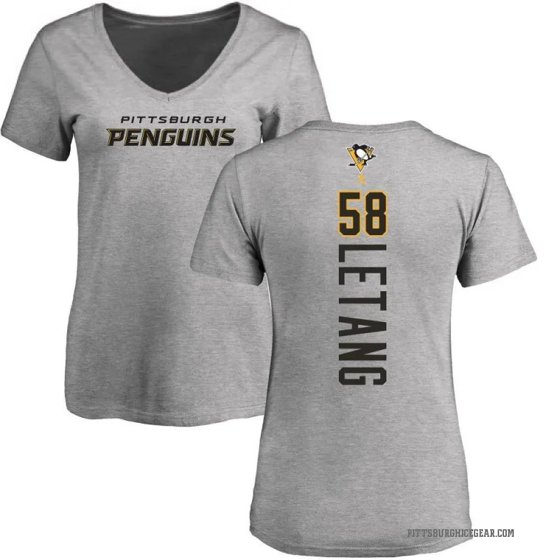Kris Letang Women's Ash Pittsburgh Penguins Backer T-Shirt -