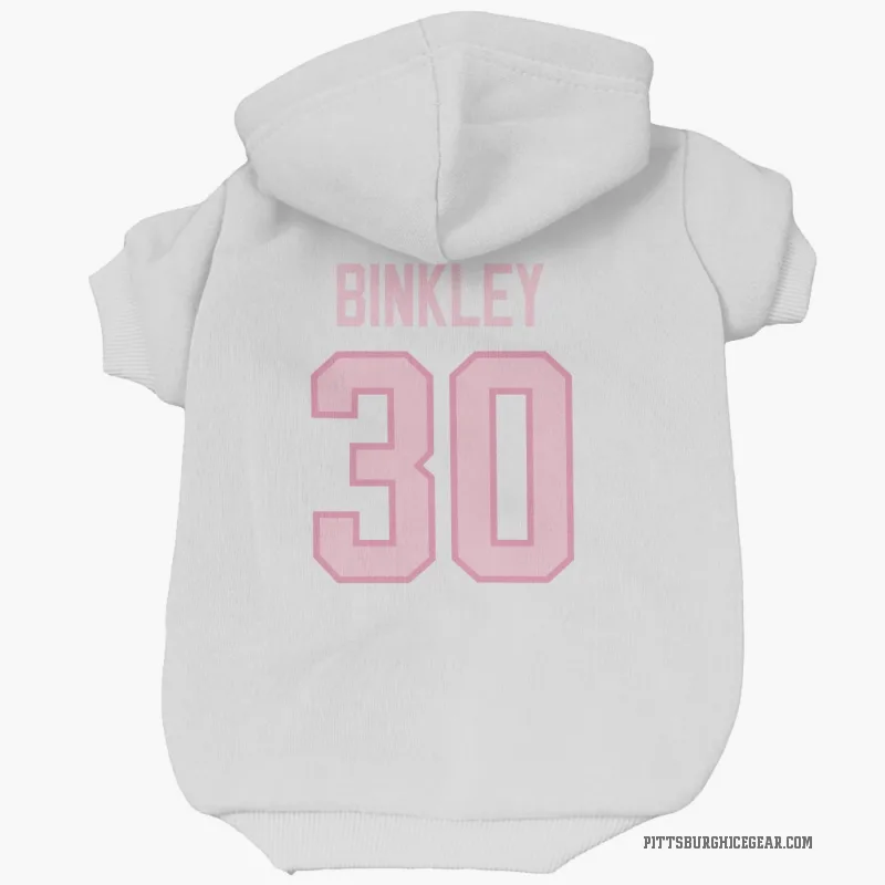 Les Binkley  White Pink Pittsburgh Penguins  Cat & Dog Pet Hoodie