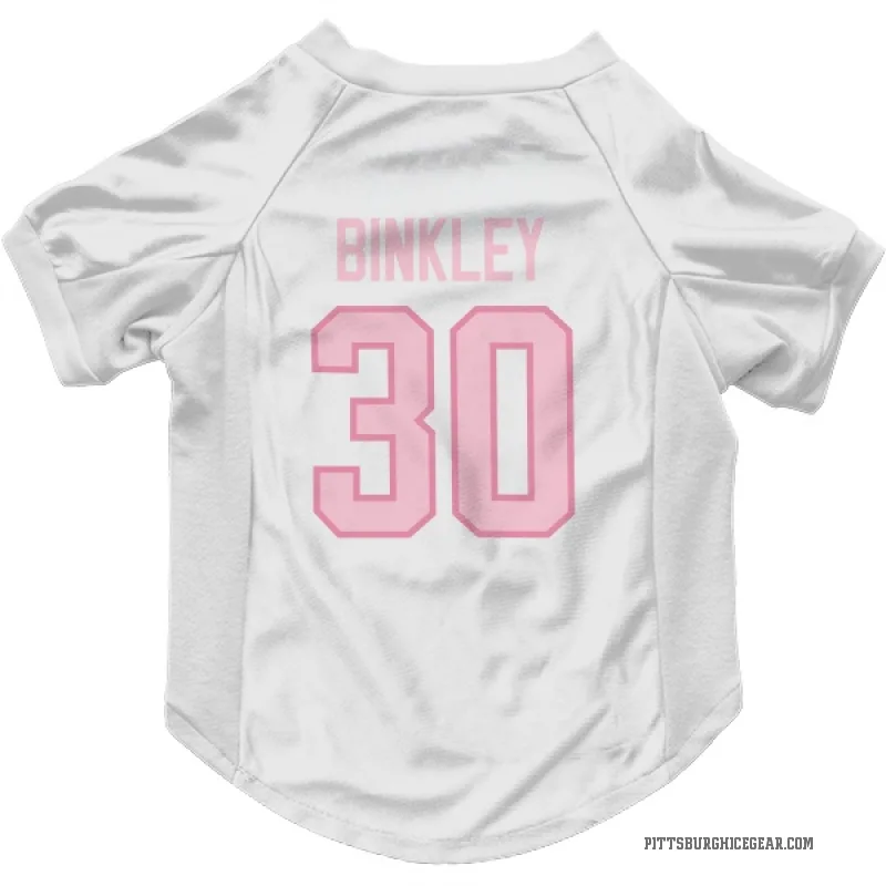 Les Binkley  White Pink Pittsburgh Penguins  Cat & Dog Pet Jersey
