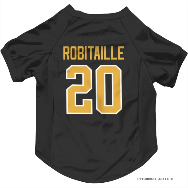 Luc Robitaille  Black Pittsburgh Penguins  Cat & Dog Pet Jersey
