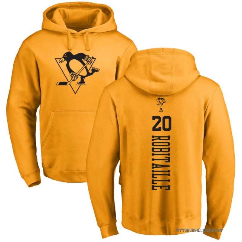 Luc Robitaille Men's Gold Pittsburgh Penguins Branded One Color Backer Pullover Hoodie