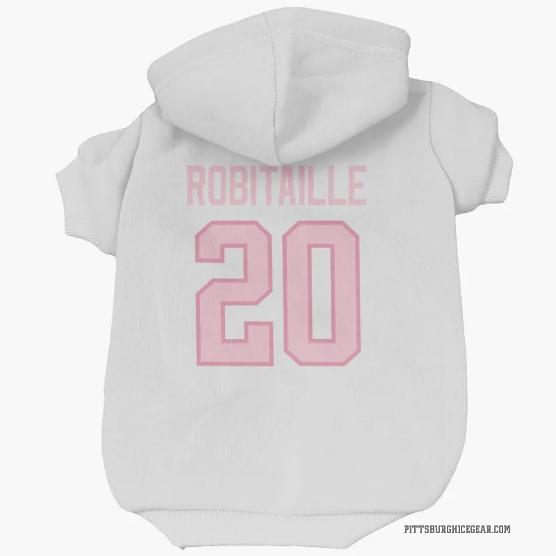 Luc Robitaille  White Pink Pittsburgh Penguins  Cat & Dog Pet Hoodie