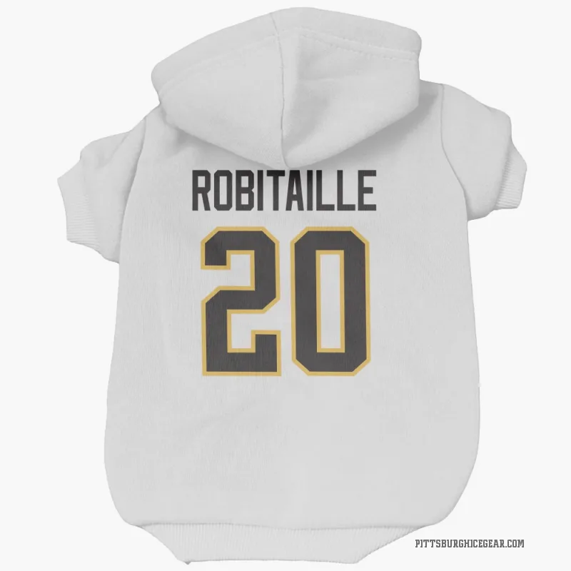 Luc Robitaille  White Pittsburgh Penguins  Cat & Dog Pet Hoodie
