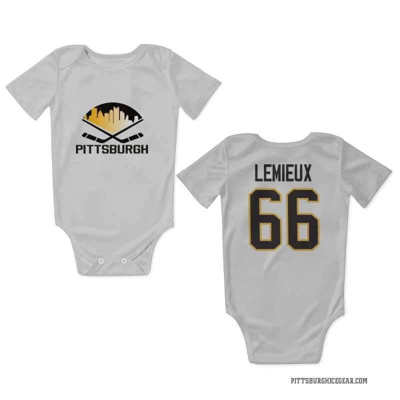 Mario Lemieux  White Pittsburgh Penguins  Newborn & Infant Bodysuit
