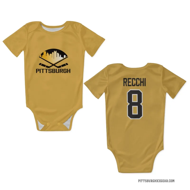 Mark Recchi  Gold Pittsburgh Penguins  Newborn & Infant Bodysuit