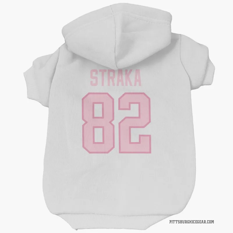 Martin Straka  White Pink Pittsburgh Penguins  Cat & Dog Pet Hoodie