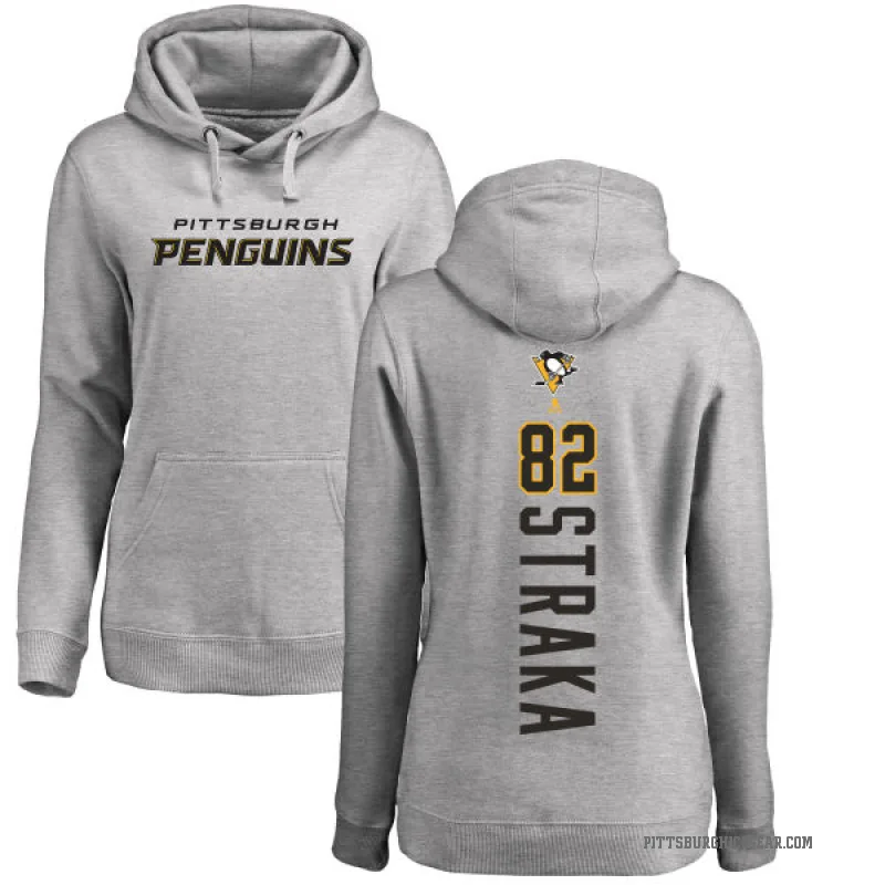 Martin Straka Women's Pittsburgh Penguins Branded Ash Backer Pullover Hoodie