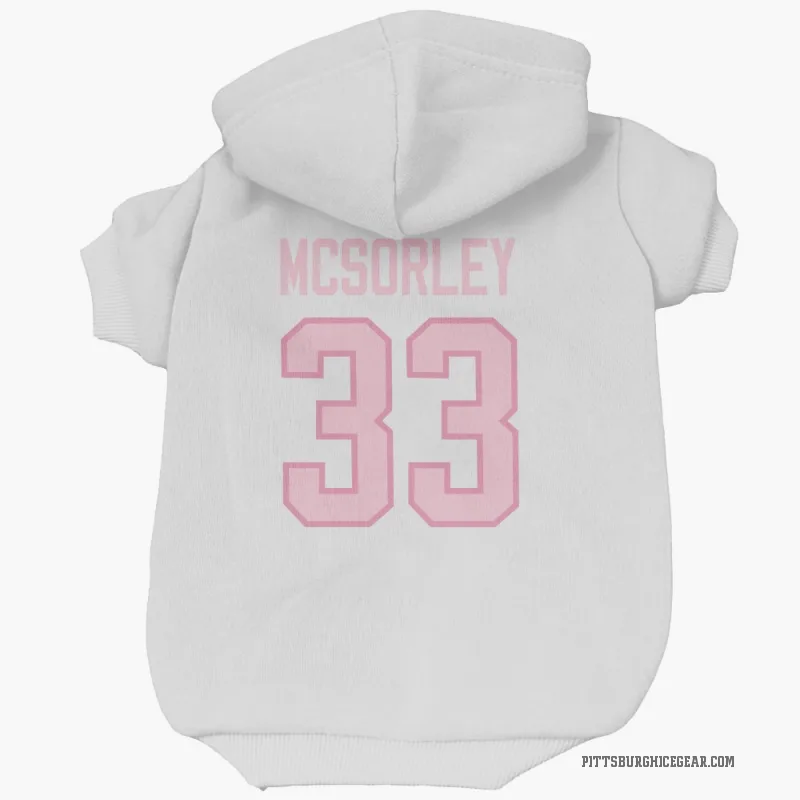 Marty Mcsorley  White Pink Pittsburgh Penguins  Cat & Dog Pet Hoodie