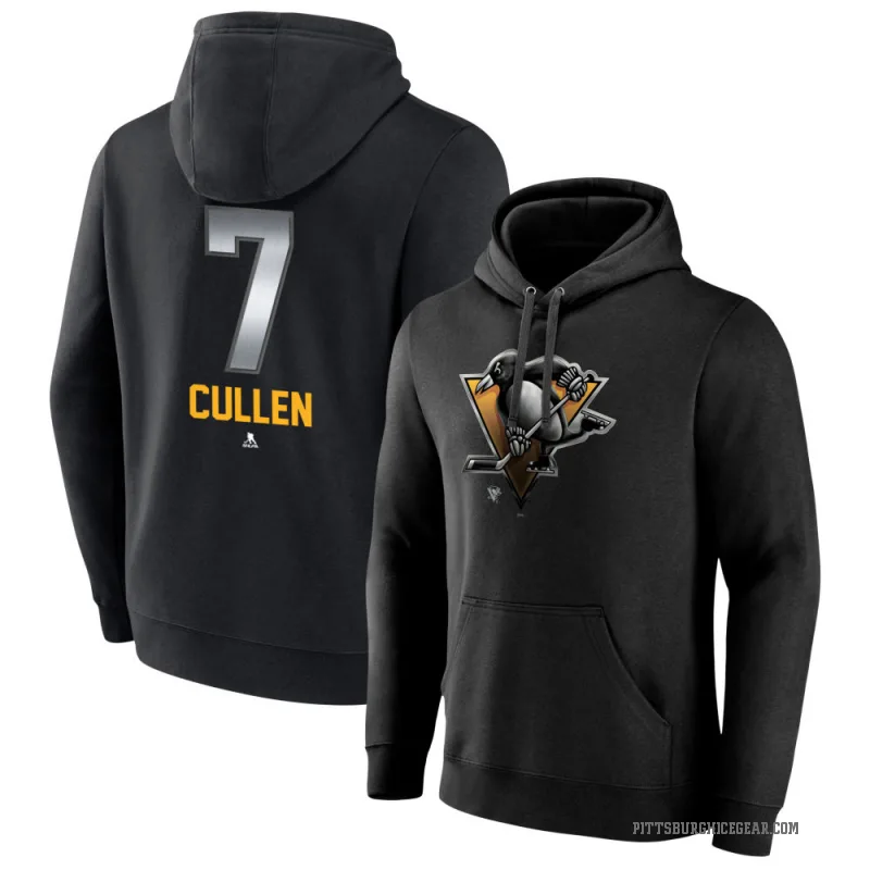 Matt Cullen Men's Black Pittsburgh Penguins Branded Midnight Mascot Logo Pullover Hoodie