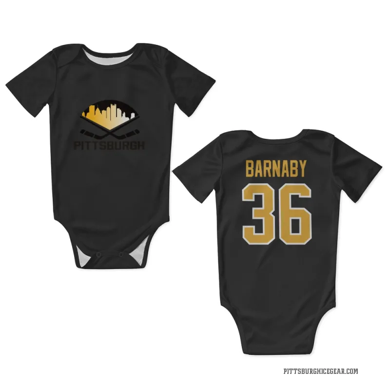 Matthew Barnaby  Black Pittsburgh Penguins  Newborn & Infant Bodysuit
