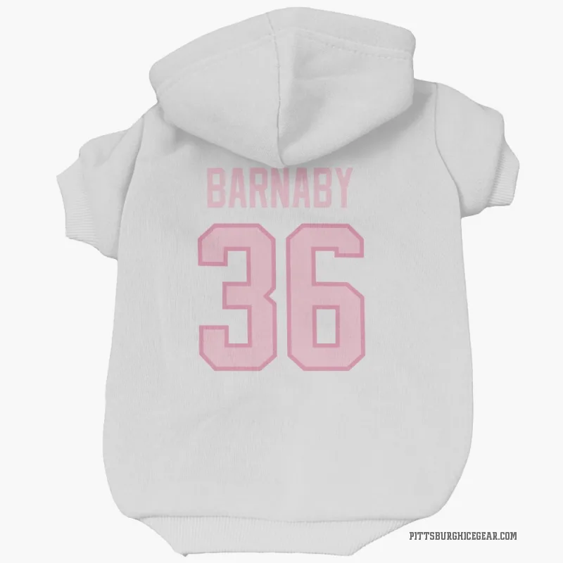 Matthew Barnaby  White Pink Pittsburgh Penguins  Cat & Dog Pet Hoodie