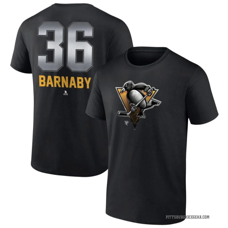 Matthew Barnaby Youth Black Pittsburgh Penguins Midnight Mascot Logo T-Shirt