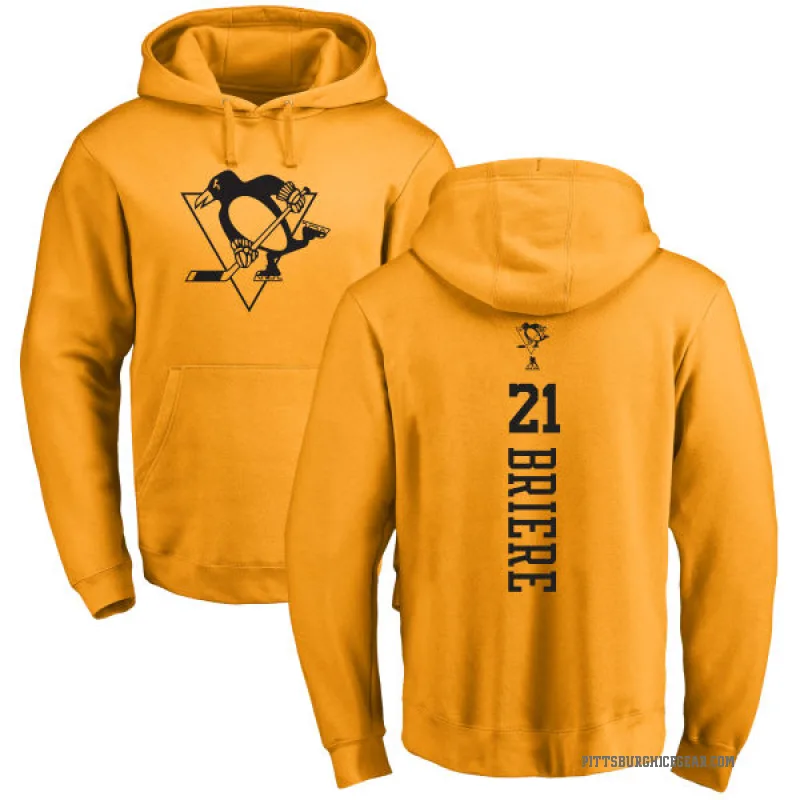 Michel Briere Youth Gold Pittsburgh Penguins Branded One Color Backer Pullover Hoodie
