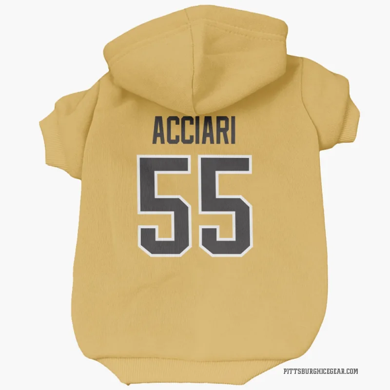 Noel Acciari  Gold Pittsburgh Penguins  Cat & Dog Pet Hoodie