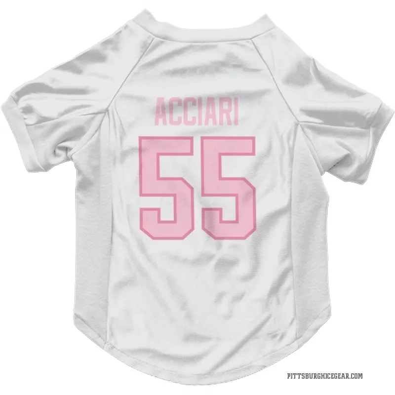 Noel Acciari  White Pink Pittsburgh Penguins  Cat & Dog Pet Jersey