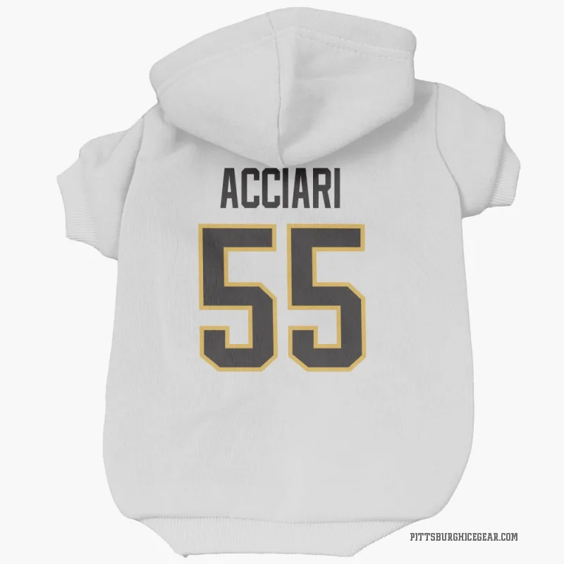 Noel Acciari  White Pittsburgh Penguins  Cat & Dog Pet Hoodie