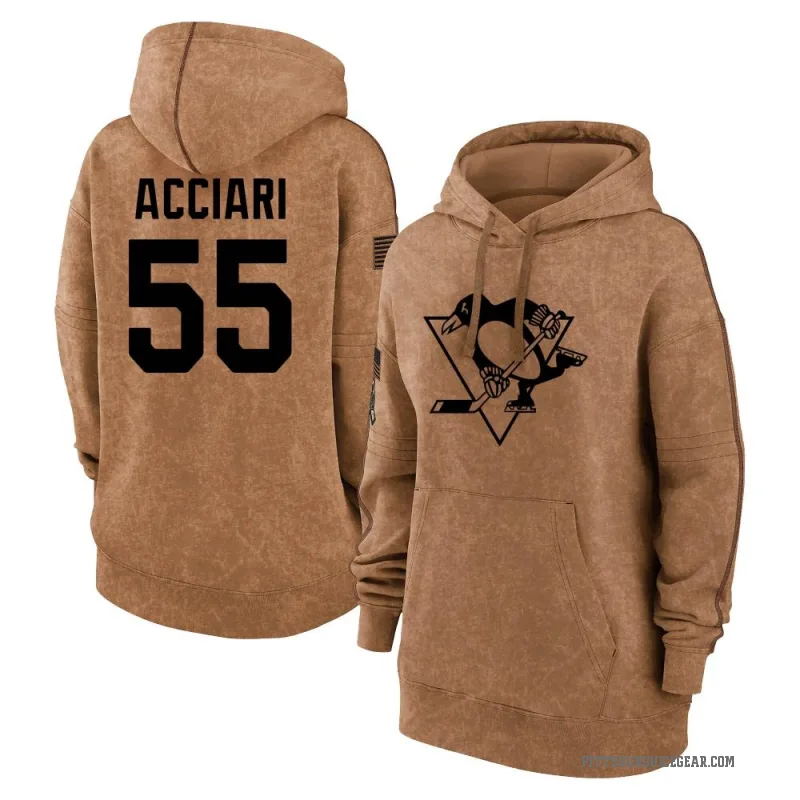 Noel Acciari Women's Brown Pittsburgh Penguins 2023 Salute to Service Pullover Hoodie