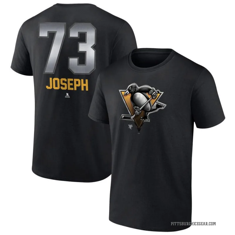 P.O Joseph Men's Black Pittsburgh Penguins Midnight Mascot Logo T-Shirt