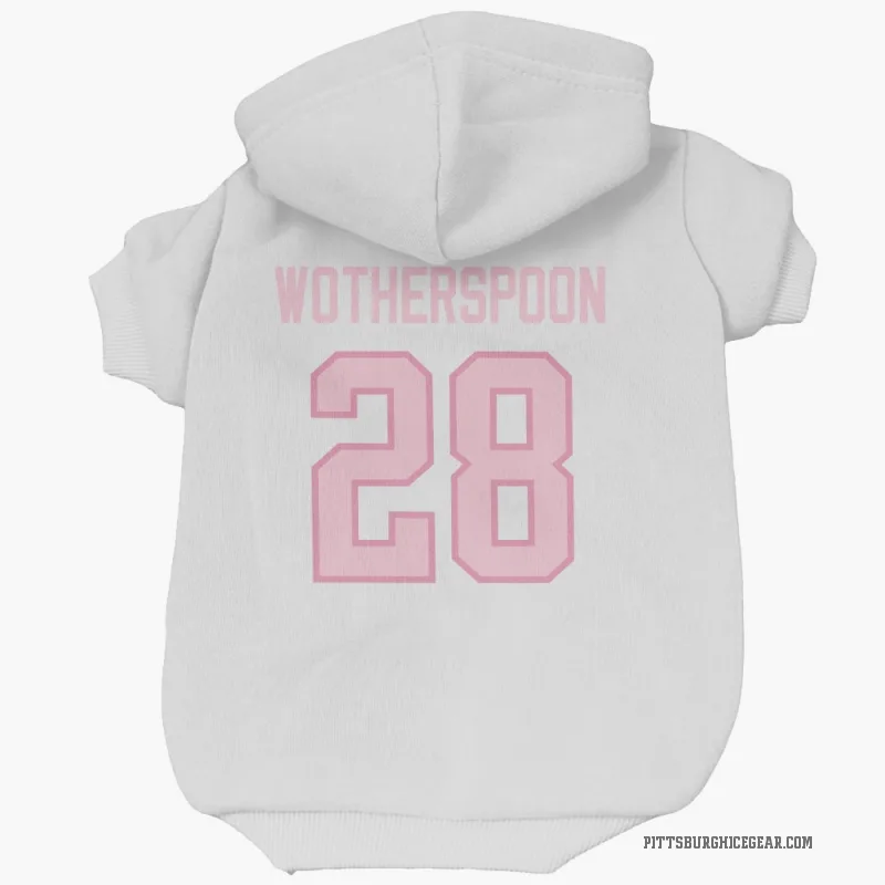 Parker Wotherspoon  White Pink Pittsburgh Penguins  Cat & Dog Pet Hoodie